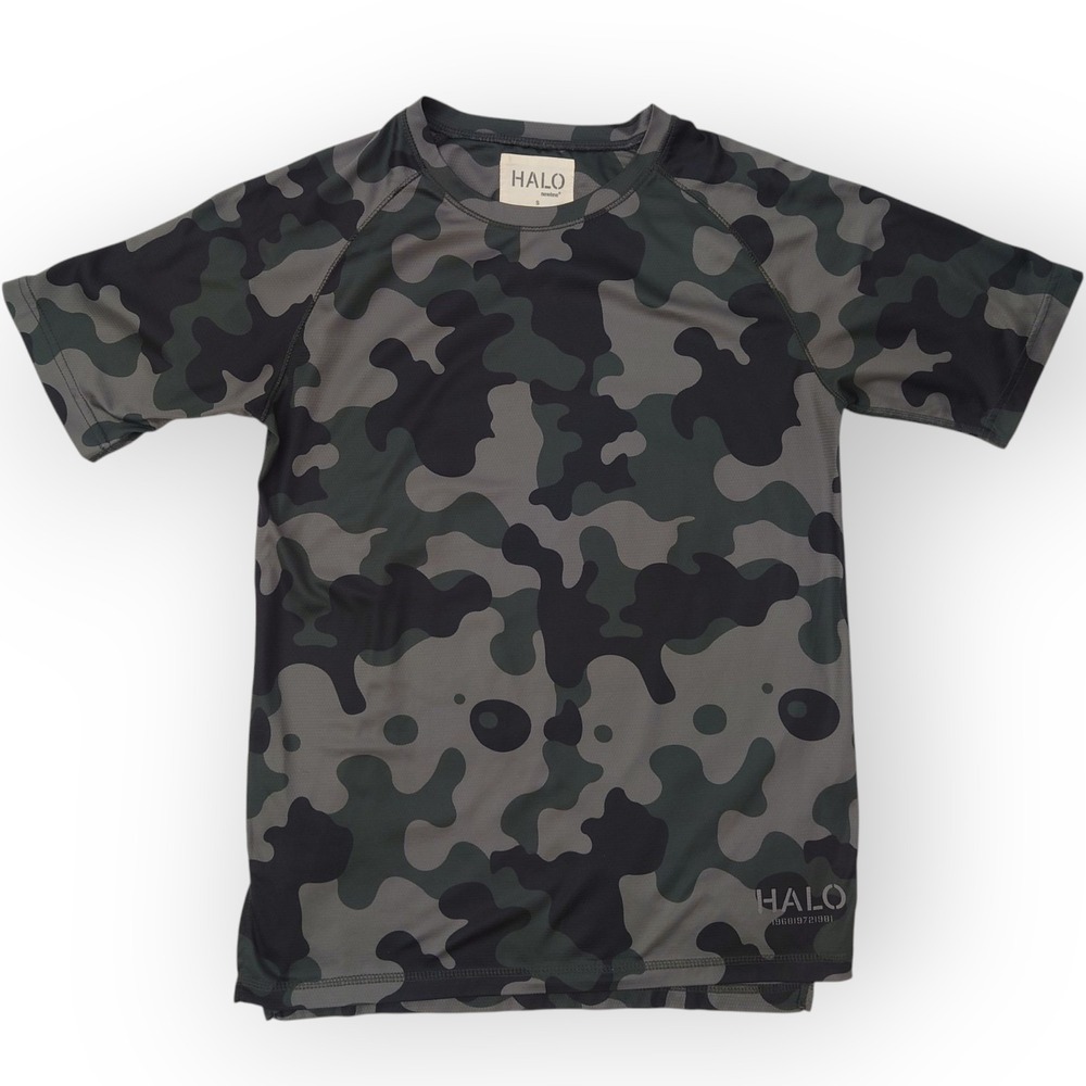 Halo Newline Shirt Mens Small Denmark Designer Black Camo Activewear 59920